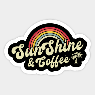 Retro Vintage Coffee Lover Summer Sunset Sunshine And Coffee Sticker